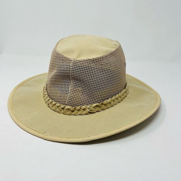 Dorfman Pacific Soaker Hat Authentic Mesh Beige Poly Nylon Mens Small/Medium - Picture 3 of 7